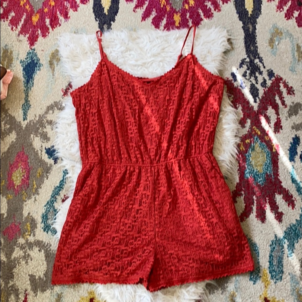 Knit Orange Romper PLUS SIZE 3X Forever 21 Pockets